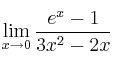\mathop{\lim}\limits_{x \to 0} \frac{e^x - 1}{3x^2-2x}