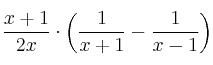 \frac{x+1}{2x} \cdot \left( \frac{1}{x+1} - \frac{1}{x-1} \right)