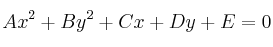 Ax^2+By^2+Cx+Dy+E=0
